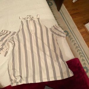 American eagle stripped open shoulder top